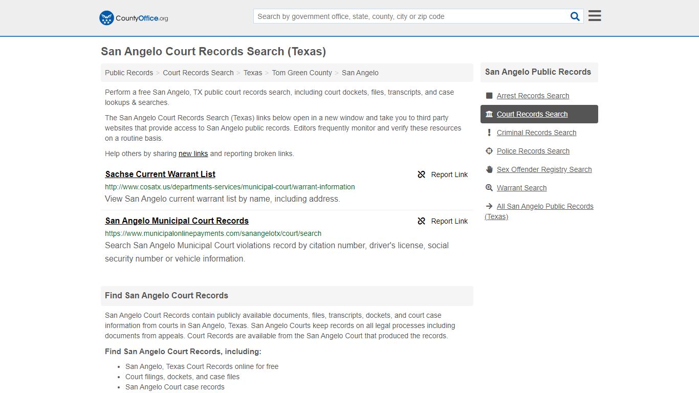 Court Records Search - San Angelo, TX (Adoptions, Criminal, Child ...